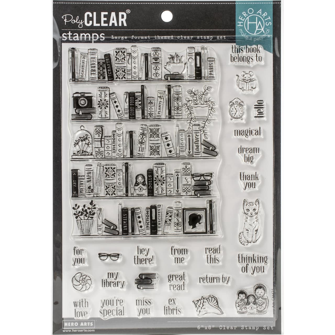Hero Arts&#xAE; PolyCLEAR&#xAE; Bookcase Peek-A-Boo Clear Stamp Set